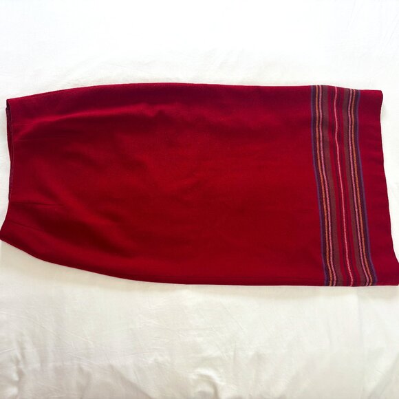 Eddie Bauer Women's Maroon (Garnet) Wool Blend Full Wrap Maxi Skirt, Size 6 - Picture 12 of 12